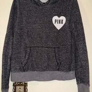 Victoria's Secret PINK Charcoal‎ Hoodie with Heart Logo